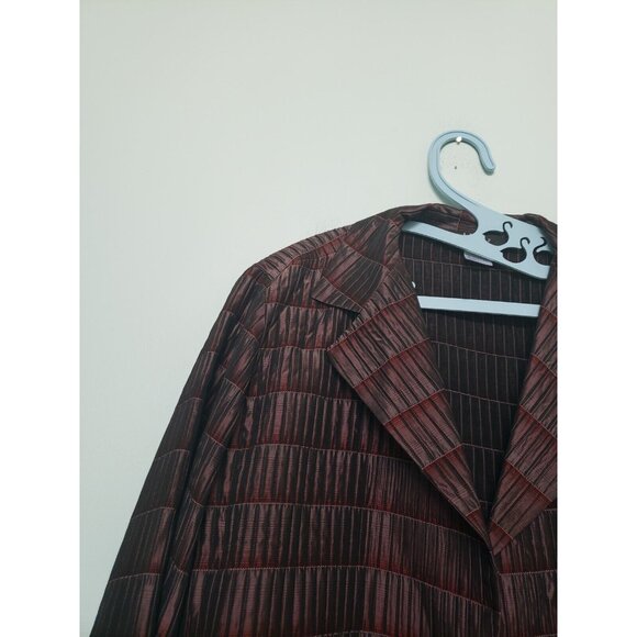 UC2 Under Construction Women L Blazer Jacket Open Front Purple Business Stitched - Picture 4 of 5